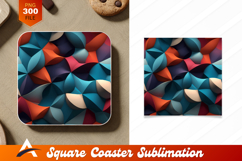Abstract Geometric Shapes Colorful Background Coaster Designs
