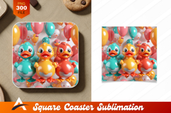 Cartoon Duck Balloons Colorful Party Theme