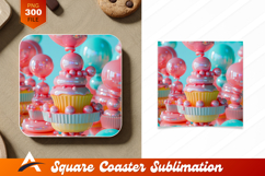 Pink Cupcake Coaster Design Sweet Treat