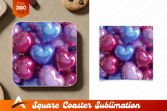 Heart Shaped Balloons Love Theme Coaster Design