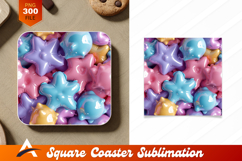 Pastel Balloon Sea Star Coaster Design Elements