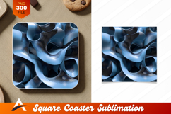 Blue Metal Abstract Coaster Designs Element