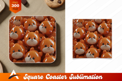 Orange Bear Coaster Design Pattern Background