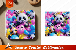 Panda Bear Balloon Pile Coaster Design Theme