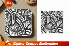 Abstract Architectural Black And White Coaster Designs