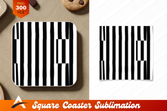 Black And White Vertical Stripes Coaster Designs