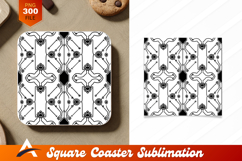 Abstract Black And White Coaster Designs Pattern Product Image 1