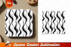 Black And White Wave Pattern Coaster Designs Product Image 1