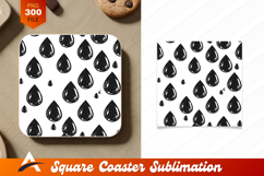 Black Drops Seamless Pattern Coaster Designs Product Image 1