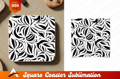 Black And White Abstract Coaster Designs Pattern Product Image 1
