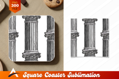 Engraved Ionic Order Columns Architectural Seamless Pattern Product Image 1