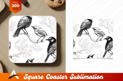 Birds On Branch Seamless Pattern Coaster Designs