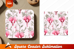 Bleeding Heart Flower Seamless Pattern Coaster Designs