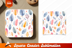 Watercolor Leaves Seamless Pattern Coaster Designs Product Image 1