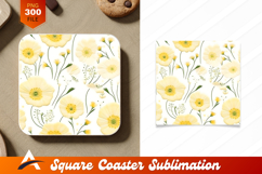 Seamless Pattern Of Yellow Flowers Coaster Designs Product Image 1