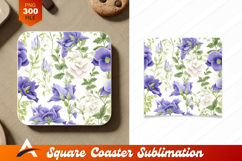 Floral Pattern For Coaster Designs Purple Flowers Product Image 1
