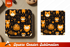 Whimsical Tiger Pattern With Coaster Designs Element Product Image 1