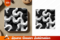 Abstract Black And White Coaster Designs
