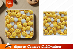 Happy Yellow And White Coaster Designs