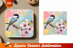 Bird On Branch With Cherry Blossoms Art Product Image 1