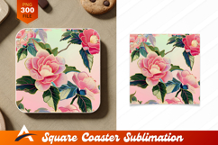 Floral Blossom Pattern Elegant Coaster Designs Artwork Product Image 1