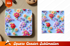 Floral Embroidery Pattern For Coaster Designs Product Image 1