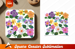 Colorful Floral Pattern For Coaster Designs