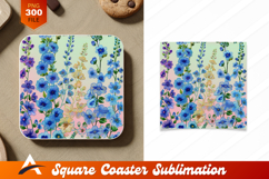 Floral Background With Blue And Purple Blooms Product Image 1