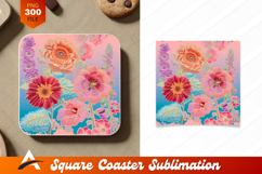 Vivid Floral Embroidery Art For Coaster Designs Product Image 1