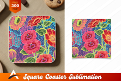 Vibrant Floral Pattern For Coaster Designs Art Product Image 1