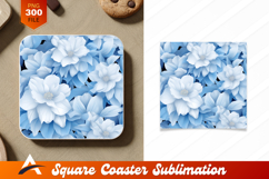 Soft Blue Flower Pattern Coaster Designs