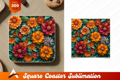Vibrant Papercut Flowers With Coaster Designs Pattern Product Image 1