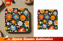 Quilled Paper Flowers Vibrant Coaster Designs Product Image 1