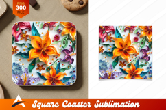 Colorful Quilled Paper Flower Art Coaster Designs Product Image 1