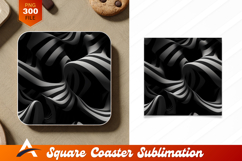 Abstract Black White 3D Background Coaster Designs