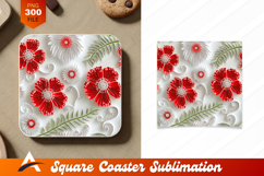 Paper Flowers And Ferns Elegant Coaster Designs Product Image 1