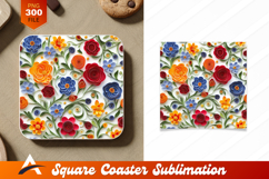 Colorful Quilled Paper Flower Coaster Designs Seamless Product Image 1
