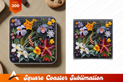 Quilling Flowers Colorful Art Coaster Designs Product Image 1
