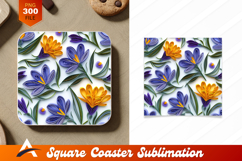 Quilled Floral Pattern Coaster Designs Background Product Image 1