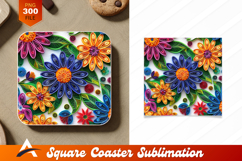 Colorful Quilled Flowers And Leaves Coaster Designs Product Image 1