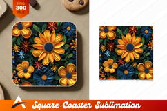 Artistic Floral Arrangement Vivid Colors Coaster Designs Product Image 1