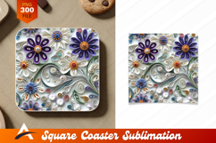 Quilled Paper Flowers Coaster Designs Art Product Image 1
