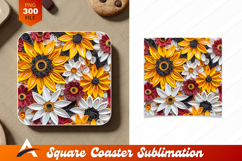 Quilled Flowers Pattern Paper Art Coaster Designs Product Image 1