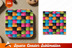 Colorful Abstract Square Pattern Coaster Designs