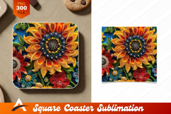 Vibrant Quilled Floral Art Coaster Designs Product Image 1