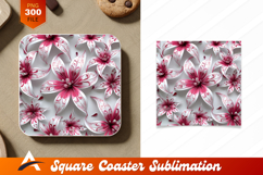 Elegant Pink Floral Coaster Designs Pattern Product Image 1