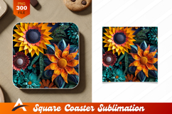 Ornate Floral Art Coaster Designs Vibrant Colors Product Image 1