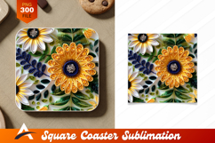 Quilled Paper Flowers And Leaves Coaster Designs Product Image 1