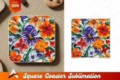 Floral Paper Quilling Art Coaster Designs Product Image 1