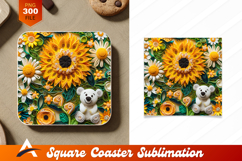 Quilled Flowers And Bear Coaster Designs Product Image 1